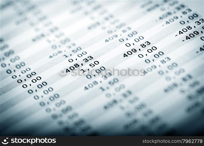 Business Photography: macro of loan plan document