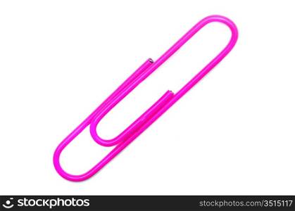 Business pink clip a over white background