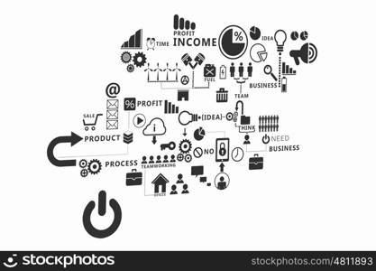 Business plan and strategy. Background conceptual image with business strategy scheme and sketches