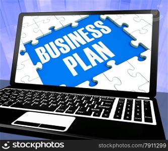 . Business Plan On Laptop Shows Management Strategies And Solutions Planning
