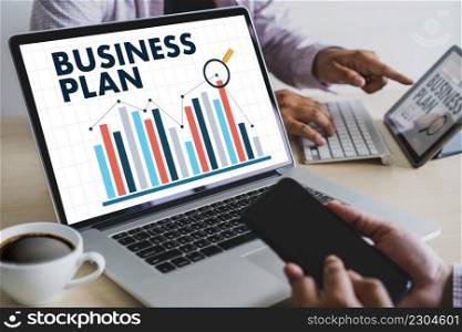 Business Plan Planning marketing businessman modern office Digital