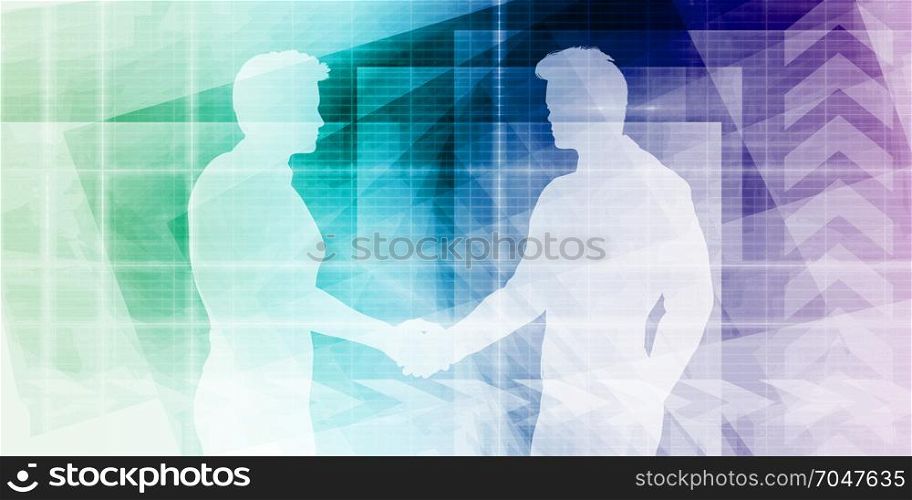 Business Presentation Abstract Background with Partners Shaking Hands. Business Presentation