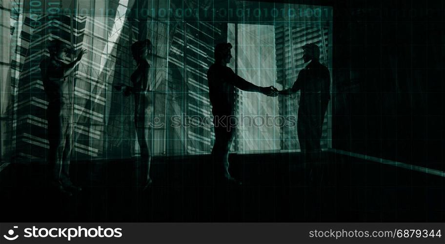 Business Presentation Abstract Background with Partners Shaking Hands. Smart Idea