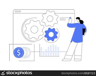 Business process automation abstract concept vector illustration. BPA software, business process workflow, automated business process, digital transformation, user interface abstract metaphor.. Business process automation abstract concept vector illustration.