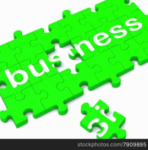 Business Puzzle Showing Commercial Transactions And Trading