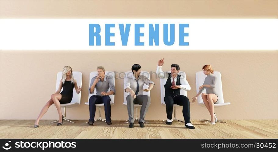 Business Revenue Being Discussed in a Group Meeting. Business Revenue