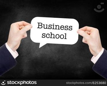 Business School written in a speechbubble