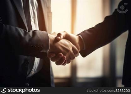 Business shaking hands. Corporate teamwork. Generate Ai. Business shaking hands. Generate Ai