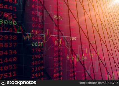 business stock market money and investment industry for red color tone background