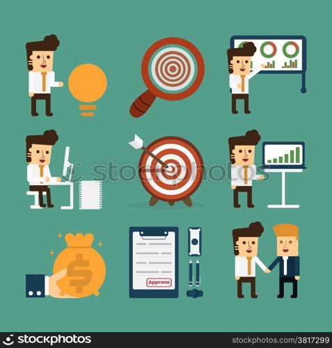 Business story,Vector cartoon concept abstract business