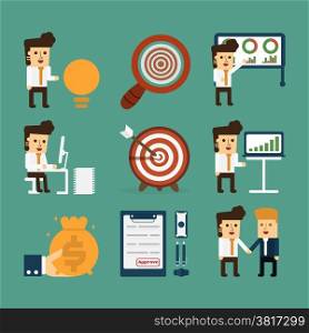 Business story,Vector cartoon concept abstract business