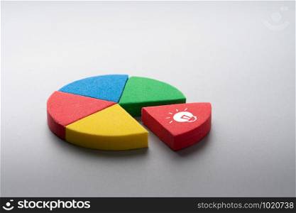 Business & strategy colorful pie chart puzzle