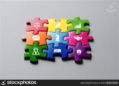 Business & strategy colorful puzzle