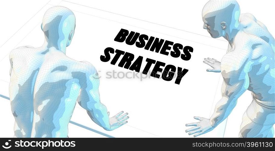 Business Strategy Discussion and Business Meeting Concept Art. Business Strategy