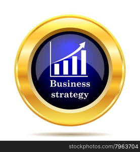 Business strategy icon. Internet button on white background.