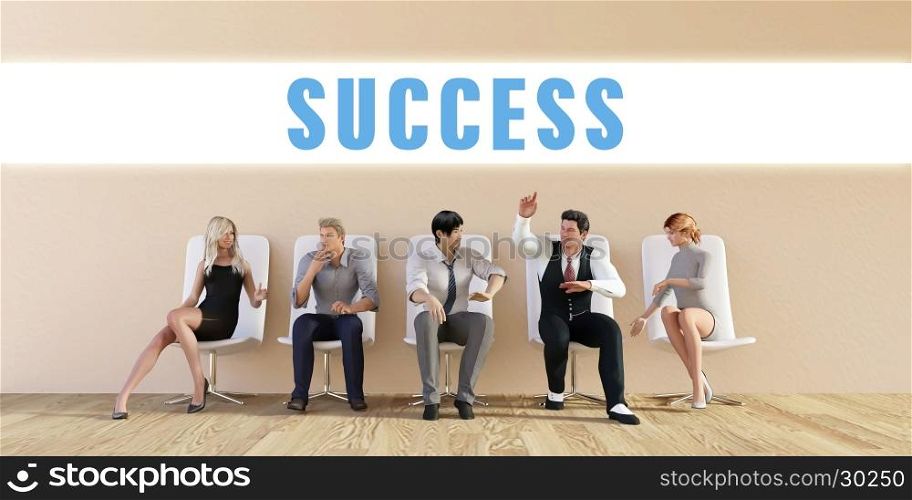 Business Success Being Discussed in a Group Meeting. Business Success