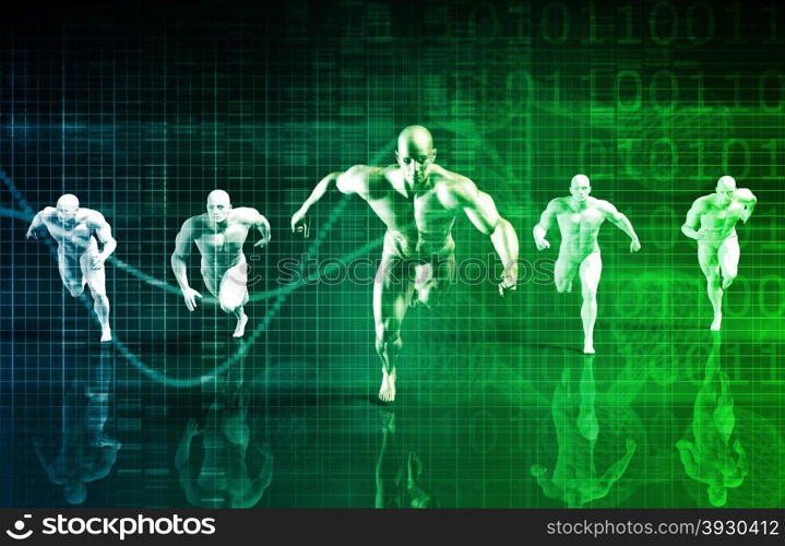 Business Success Concept with Running Men Art. Business Success