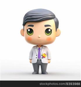 Business Success Illustrated. Cute Character Businessman Presenting with Flair. isolate white background. for print, website, poster, banner, logo, celebration