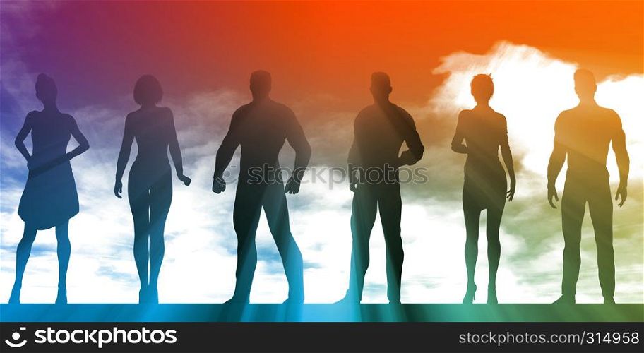 Business Success with Silhouette of Corporate People. Business Success