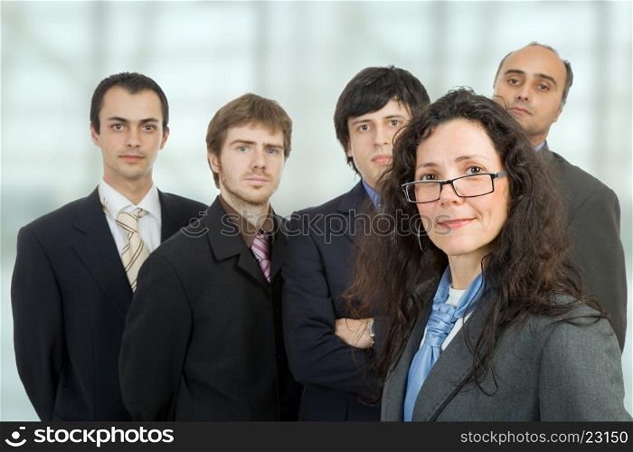 business team at the office, focus on the woman