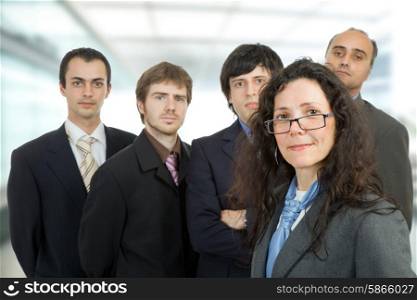 business team at the office, focus on the woman