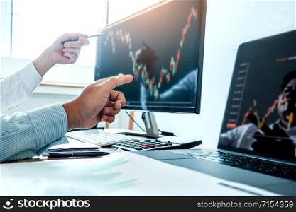Business Team Investment Entrepreneur Trading discussing and analysis finance market graph stock market trading,stock chart concept