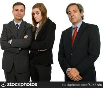 business team, isolated on white, focus on the left man