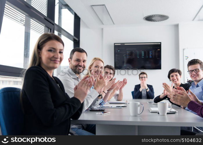 business team meeting in modern start up office and branistorming about new business plan