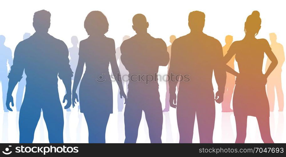 Business Team Standing in a Row Business Concept. Business Team