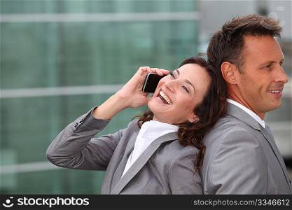 Business team with mobile phone