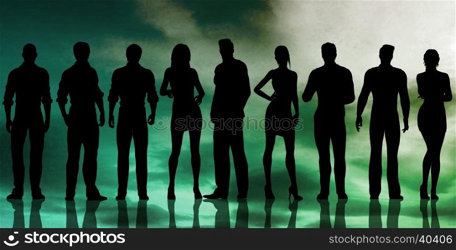 Business Team With Power Confident Pose as Abstract. Colorful Abstract