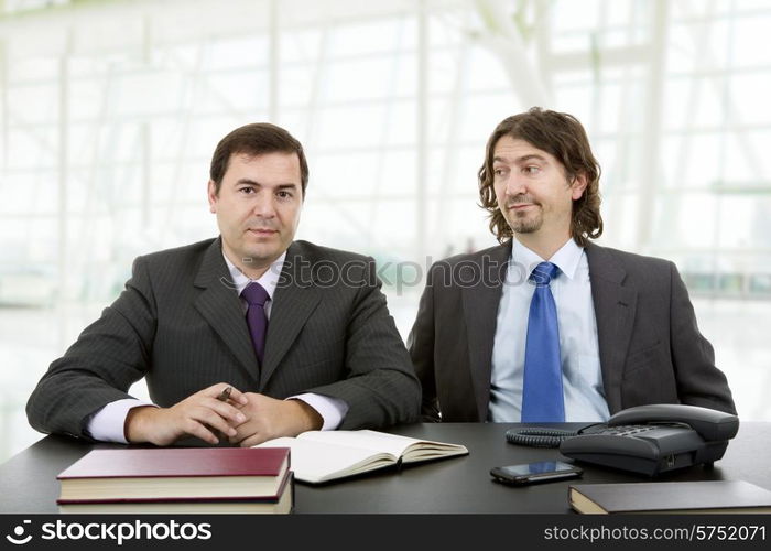 business team working at a desk at the office