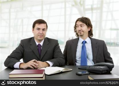 business team working at a desk at the office