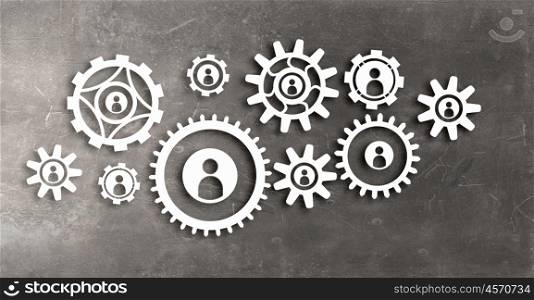 Business teamwork concept. Background conceptual image with gears mechanism as teamwork concept