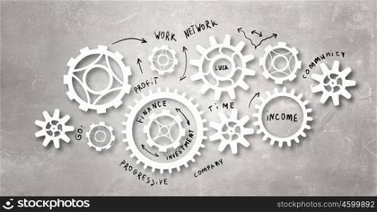 Business teamwork concept. Background conceptual image with gears mechanism as teamwork concept