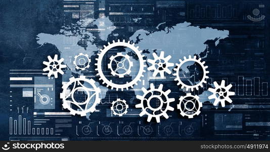 Business teamwork concept. Background conceptual image with gears mechanism as teamwork concept