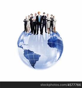 Business teamwork. Group of successful confident businesspeople. Globalization concept
