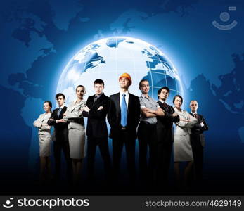 Business teamwork. Group of successful confident businesspeople. Globalization concept