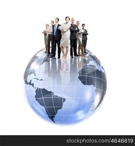 Business teamwork. Group of successful confident businesspeople. Globalization concept
