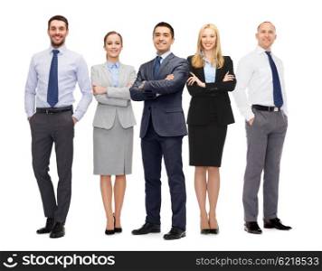 business, teamwork, office and people concept - group of happy business people