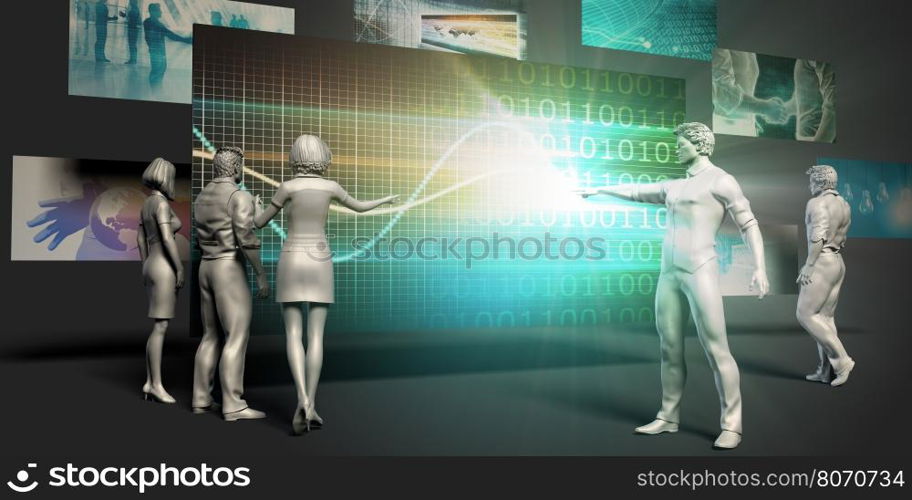 Business Technology Concept with Virtual Presentation Background. Business Technology