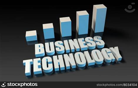 Business technology graph chart in 3d on blue and black. Business technology