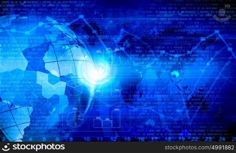 Business virtual panel. Business abstract image with high tech graphs and diagrams