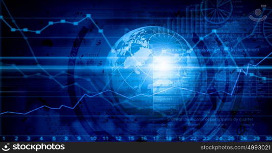 Business virtual panel. Business abstract image with high tech graphs and diagrams