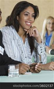 Business woman at conference meeting