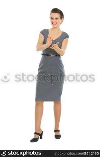 Business woman clapping