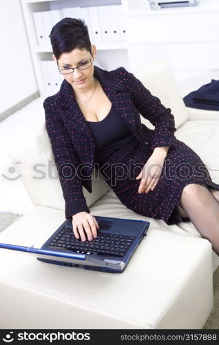 Business woman on a laptop