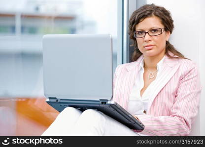 Business woman on a laptop