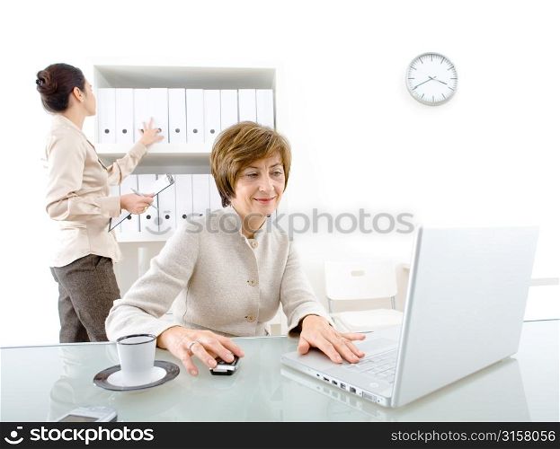 Business woman on a laptop