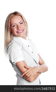 business woman on a white background